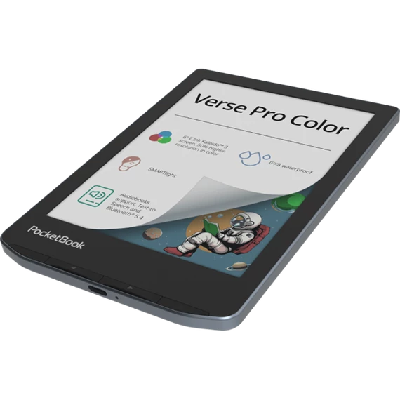 POCKETBOOK e-Reader - PB634 VERSE PRO COLOR Stormy Sea (6"E Ink Kaleido, Cpu: 1,8GHz,1GB,16GB,2100mAh, wifi,mSD, IPX8)