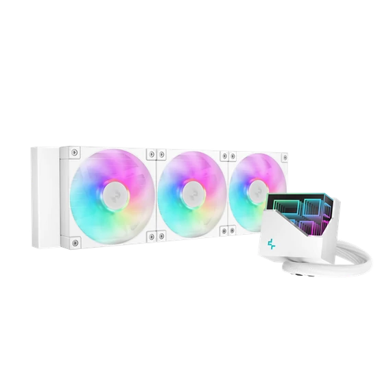 DeepCool CPU Water Cooler - LT360 WH ARGB (max 19dB; max. 145,86 m3/h; 3x12cm. fehér)