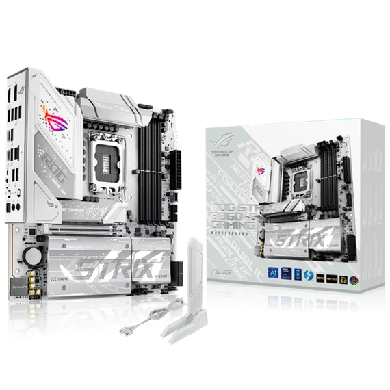 Asus Alaplap - Intel ROG STRIX B860-G GAMING WIFI s1851 (B860, 4xDDR5 9066+MHz, 4xSATA3, 4xM.2, HDMI+DP+Thunderbolt4)