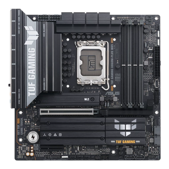 Asus Alaplap - Intel TUF GAMING B860M-PLUS WIFI s1851 (B860, 4xDDR5 8800+MHz, 4xSATA3, 3xM.2, HDMI+DP+USB-C)