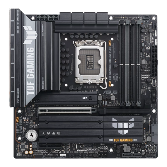 Asus Alaplap - Intel TUF GAMING B860M-PLUS s1851 (B860, 4xDDR5 8800+MHz, 4xSATA3, 3xM.2, HDMI+DP+USB-C)