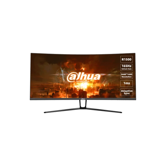 Dahua Monitor 34" Gaming - LM34-E330C (VA; 21:9; 3440x1440; 1ms; 165Hz; 350cd; HDMIx2; DPx2; Ívelt)