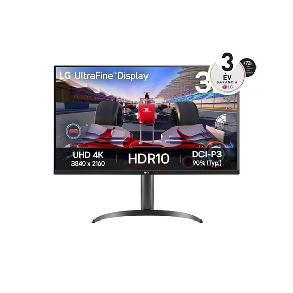 LG Monitor 32" - 32UR550K-B (VA; 16:9; 4K 3840x2160; 4ms; 250cd; 60Hz; HDMIx2; DP;  Spkr, Pivot)