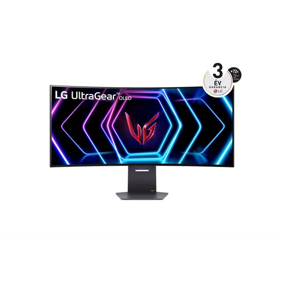 LG Monitor 39" - 39GS95QE-B (OLED; Ívelt, 21:9; 3440x1440; 0.03ms; 250cd; 240Hz, HDMIx2, DP; USB; HDR40; FreeSync)