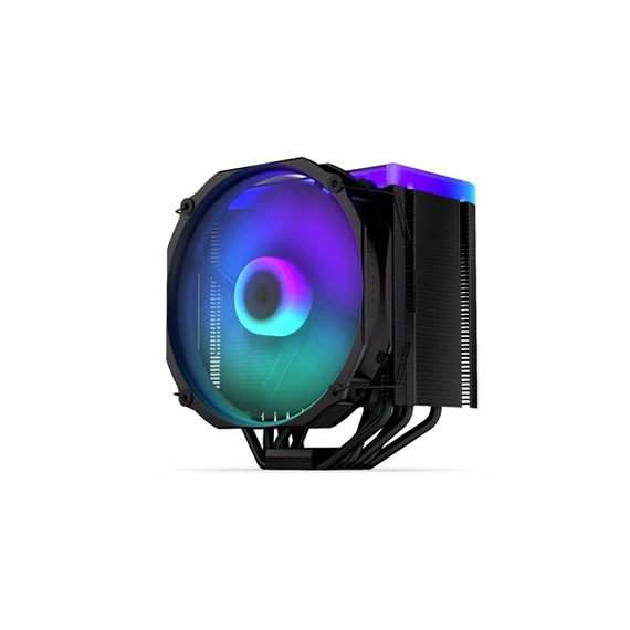Endorfy CPU Cooler - Fortis 5 Black ARGB (14 cm, 4 pin, 6x heatpipe, PWM, TDP 220W, fekete)
