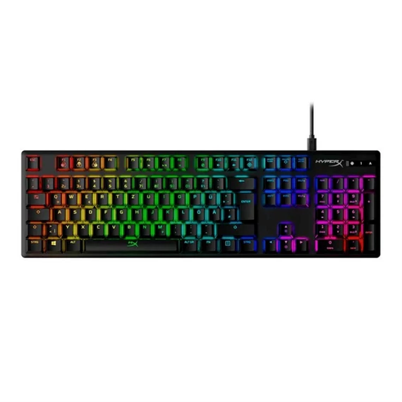 HyperX Mechanikus Billentyűzet - Alloy Origins (Vezetékes, USB, 81 gomb, Red switch, angol kiosztás, fekete)