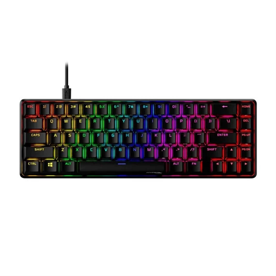 HyperX Mechanikus Billentyűzet - Alloy Origins 65 (Vezetékes, USB, 65 gomb, HX Red switch, angol kiosztás, fekete)