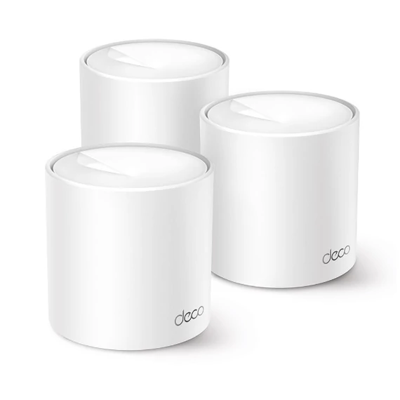 TP-Link Mesh WiFi AX1500 Deco X10 (3 pack; 300Mbps 2,4GHz + 1201Mbps 5GHz; WPA3; Wifi6; OFDMA; MU-MIMO)