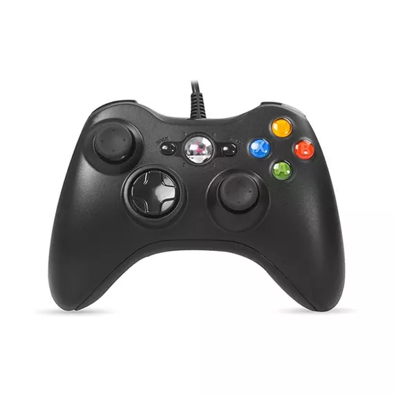 Rampage Gamepad - SG-R360 Black (USB, 2,2m kábel, PC és Xbox360 kompatibilis, fekete)