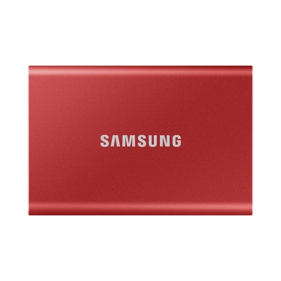 Samsung Külső SSD 500GB - MU-PC500R/WW (T7 external, piros, USB 3.2, 500GB)