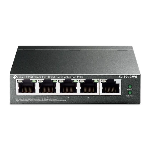 TP-Link Switch  PoE - TL-SG105PE (5 port 1Gbps; 5 af/at PoE+ port; 65W)