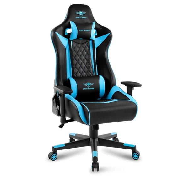 Spirit of Gamer szék - CRUSADER Blue (állítható dőlés/magasság/kartámasz; max.120kg-ig, kék)