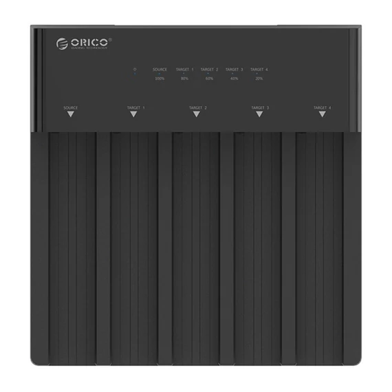 Orico HDD/SSD Dokkoló - 6558US3-C-EU /125/ (5x 2,5"/3,5" HDD/SSD -> USB-A, Max.: 16TB, fekete)