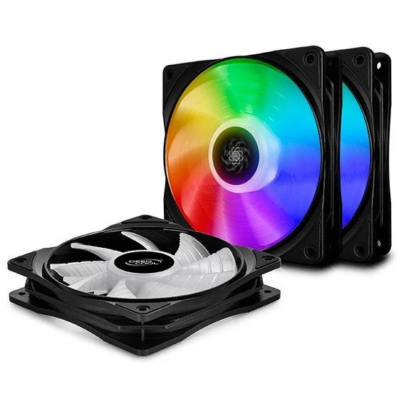DeepCool Cooler 12cm - CF120 Plus (3 IN 1)  (27dB; max. 95,99 m3/h; 4pin csatlakozó; ház hűtésre,RGB, PWM)