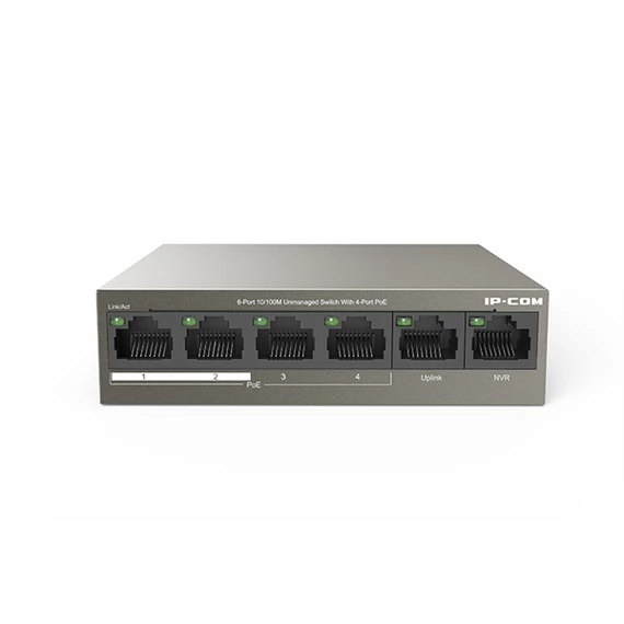 IP-COM Switch PoE - F1106P-4-63W (6x100Mbps; 4 af/at PoE port; 58W)