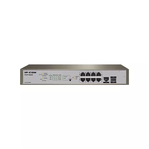 IP-COM Switch Vezérelhető PoE - PRO-S8-150W (8x1Gbps + 1x1Gbps SFP + 1x1Gbps; 8 af/at PoE+ port; 130W)