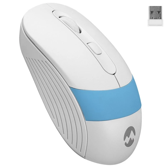 Everest Vezeték nélküli Egér - SM-18 Blue (1600 DPI, 4gomb, optikai, fehér-kék)