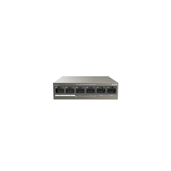 Tenda Switch PoE - TEF1106P-4-63W (6x100Mbps; 4 af/at PoE+ port; 63W; NVR port; Dual Uplink)