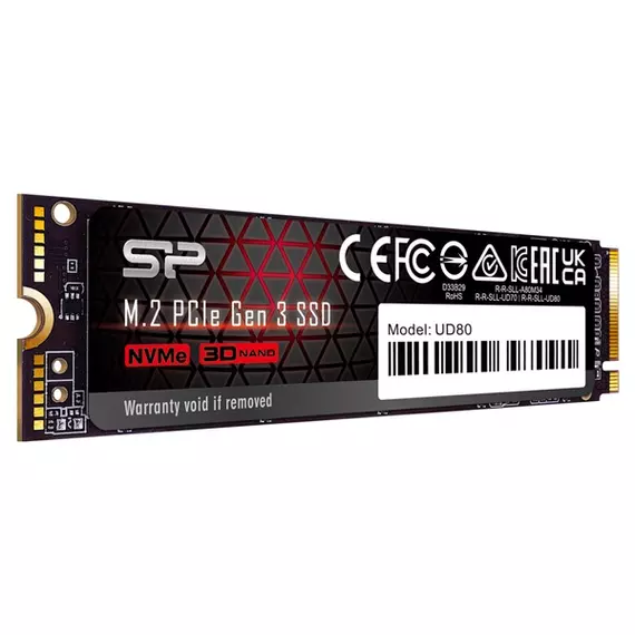 Silicon Power SSD - 500GB UD80 (r:3400MB/s; w:3000 MB/s, NVMe 1.4 támogatás, M.2 PCIe Gen 3x4)