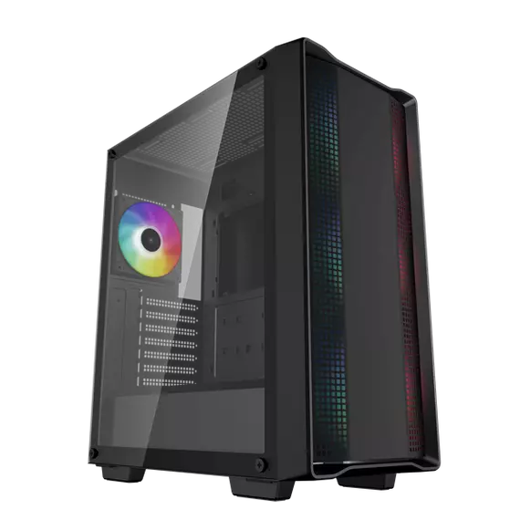 DeepCool Számítógépház - CC560 A-RGB V2 (fekete, ablakos, 4x12cm venti, Mini-ITX / Micro-ATX / ATX, 1xUSB3.0, 1xUSB2.0)
