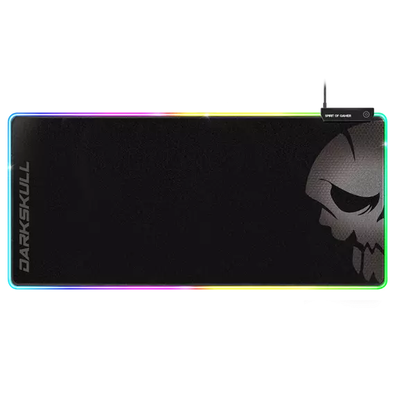 Spirit of Gamer Egérpad - Darkskull RGB Mouse Pad XXXL (RGB háttérvilágítás, USB Hub, 900 x 400 x 4mm; fekete)