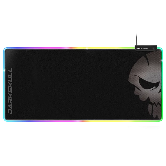 Spirit of Gamer Egérpad - Darkskull RGB Mouse Pad XXXL (RGB háttérvilágítás, USB Hub, 900 x 400 x 4mm; fekete)