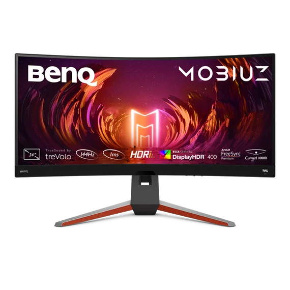 BenQ Monitor 34" - EX3410R (Ívelt, VA, 21:9, 3440x1440, 1ms, 300cd/m2, 2xHDMI, 3xUSB-A, DP, HDR10, 144Hz)