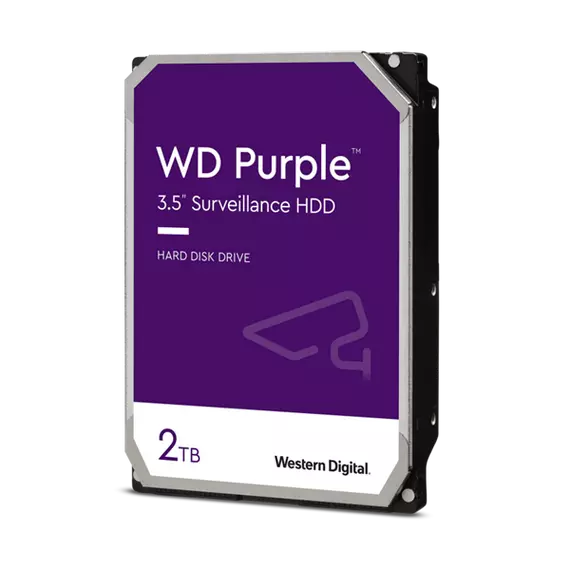 Western Digital Belső HDD 3.5" 2TB - WD23PURZ (5400rpm, 256MB puffer, SATA3 - Purple (biztonságtechnikai rögzítőkbe is))