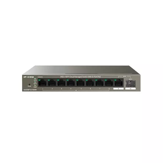 IP-COM Switch PoE - G2210P-8-102W (9x1Gbps; 8 af/at PoE+ port; 92W; 1x 1Gbps SFP)