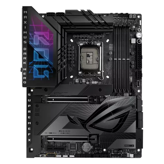 Asus Alaplap - Intel ROG MAXIMUS Z790 DARK HERO LGA1700 (Z790, ATX, 4xDDR5 8000+MHz, 4xSATA3, 5xM.2, HDMI+2xThunderbolt)