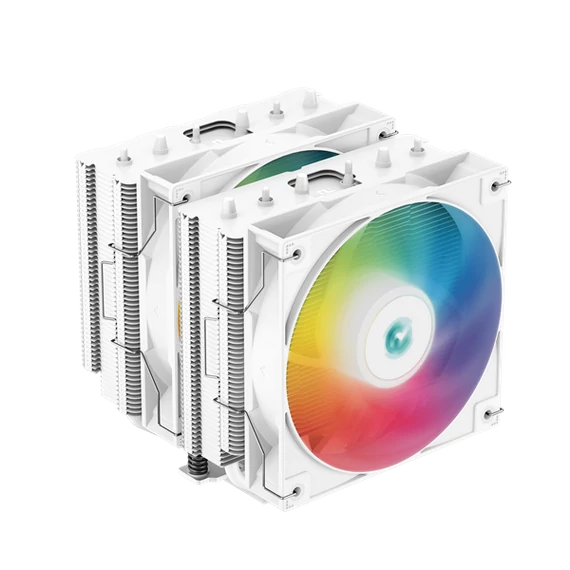 DeepCool CPU Cooler - AG620 WH ARGB (29,4 dB; max, 115,32 m3/h; 4pin PWM, 6 db heatpipe, 12cm, A-RGB LED, fehér)