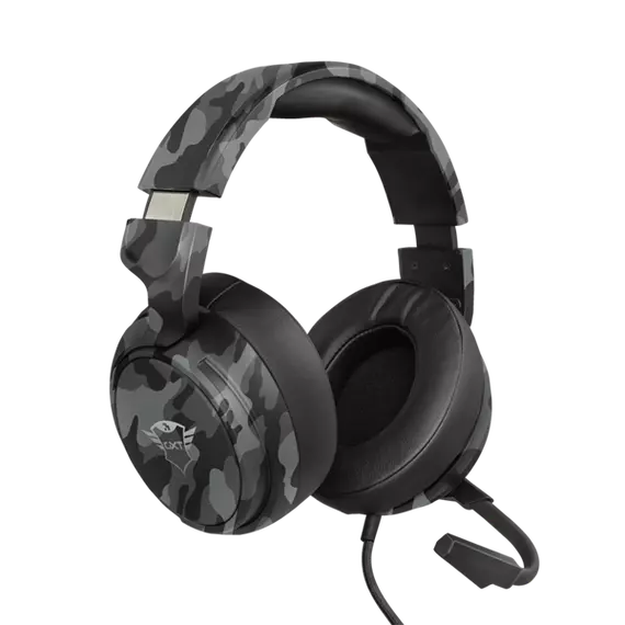 Trust Fejhallgató - GXT 433K Pylo  (Nagy-párnás; mikrofon; hangerőszabályzó; TRRS 3.5mm + 2x3,5mm jack kábel; fekete)
