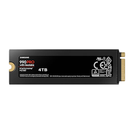 Samsung SSD 4TB - MZ-V9P4T0GW (990 PRO hűtőbordás, PCle 4.0x4, NVMe M.2, 4TB)