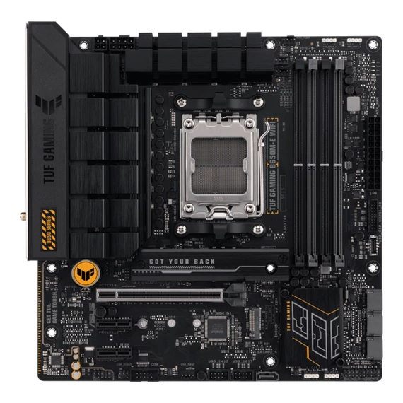 Asus Alaplap - AMD TUF GAMING B650M-E WIFI AM5 (B650, Micro-ATX, 4xDDR5 7600+MHz, 4xSATA3, 2x M.2, HDMI+2xDP)