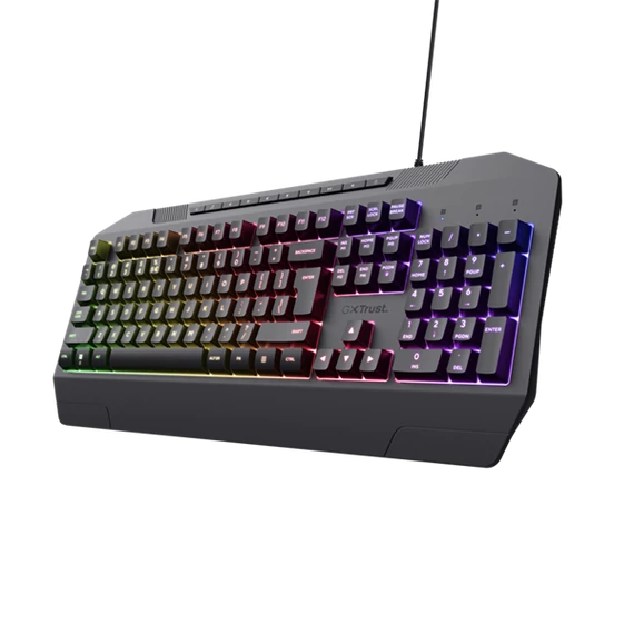 Trust Billentyűzet Gamer - GXT 836 Evocx (RGB LED háttérvilágítás; USB; fekete; magyar)