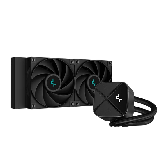 DeepCool CPU Water Cooler - LS520S Zero Dark (max 19dB; max. 145,86 m3/h; 2x12cm, A-RGB LED)