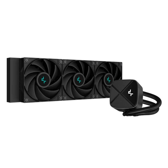 DeepCool CPU Water Cooler - LS720S Zero Dark (max 19dB; max. 145,86 m3/h; 3x12cm, A-RGB LED)