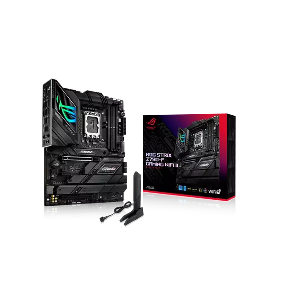 Asus Alaplap - Intel ROG STRIX Z790-F GAMING WIFI II LGA1700 (Z790, ATX, 4xDDR5 8000+MHz, 4xSATA3, 4xM.2, HDMI+DP)