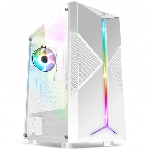 Spirit of Gamer Számítógépház - CLONE 3 White (fekete, ablakos, 8x12cm ventilátor, alsó táp,  ATX, 1xUSB3.0, 2xUSB2.0)