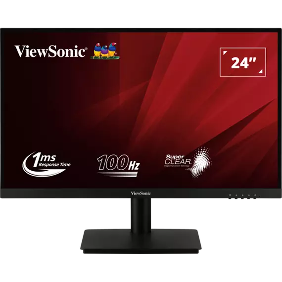 ViewSonic Monitor 23,8" - VA2406-H (VA, 16:9, 1920x1080, 4ms, 250cd/m2, D-sub, HDMI, VESA)