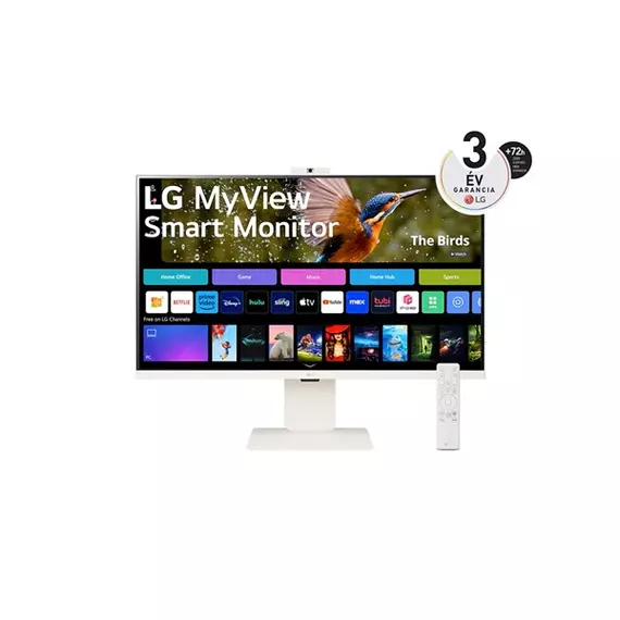 LG Monitor 32" Smart - 32SR85U-W (IPS; 16:9; 3840x2160; 5ms; 400cd; HDMI, USBx3, USB-C, BT, Spkr, webOS, Wifi, Airplay)