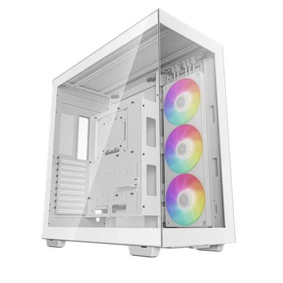 DeepCool Számítógépház - CH780 WH (fehér, ablakos, 3x140mm A-RGB ventilllátor, E-ATX, 4xUSB3.0)