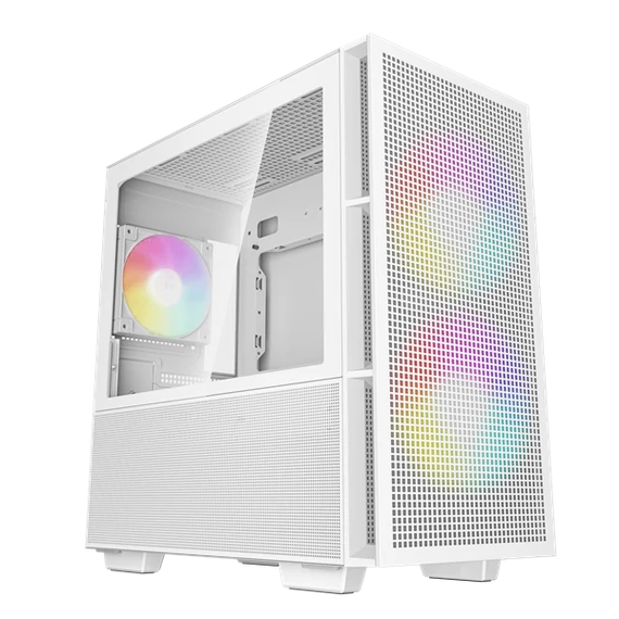 DeepCool Számítógépház - CH360 DIGITAL WH (fekete, 2x14cm +1x12 venti, Mini-ITX / Micro-ATX, 1xUSB3.0, A-RGB, fehér)