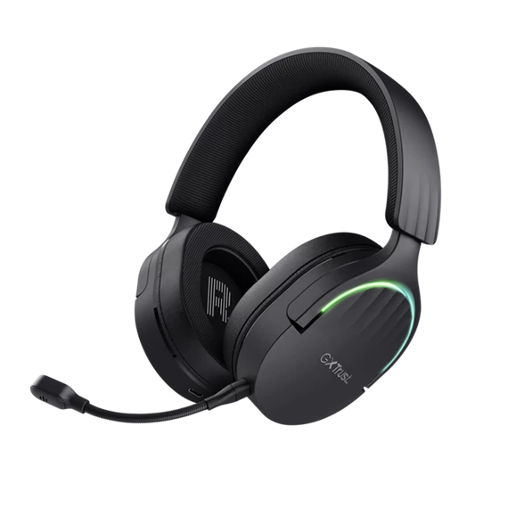 Trust Fejhallgató Vezeték nélküli - GXT491 Fayzo (Bluetooth; nagy-párnás; 3,5mm + USB-C; LED; mikrofon; fekete)