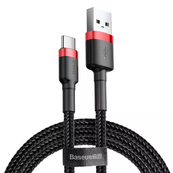 Baseus Cafule USB-USB-C kábel, 3A, 0,5 m (piros-fekete)