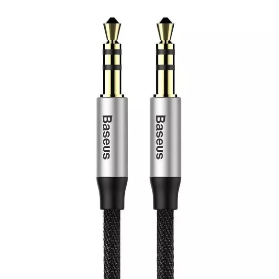 Baseus Yiven AUX 3,5 mm mini jack audio kábel, 1m (fekete-ezüst)