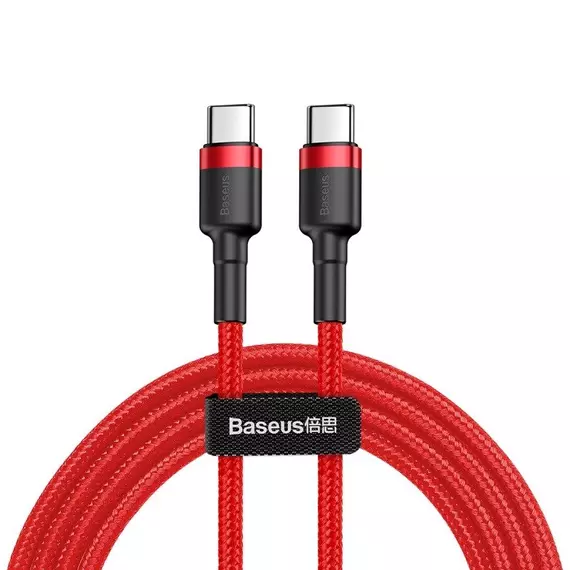 Baseus Cafule USB-C - USB-C PD 2.0 QC 3.0 kábel, 60 W, 1 m (piros)
