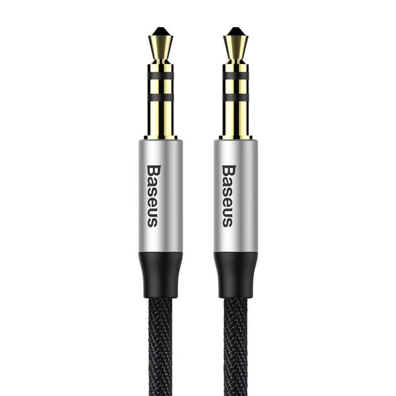 Baseus Yiven AUX 3,5 mm mini jack audio kábel, 1,5 m (fekete-ezüst)