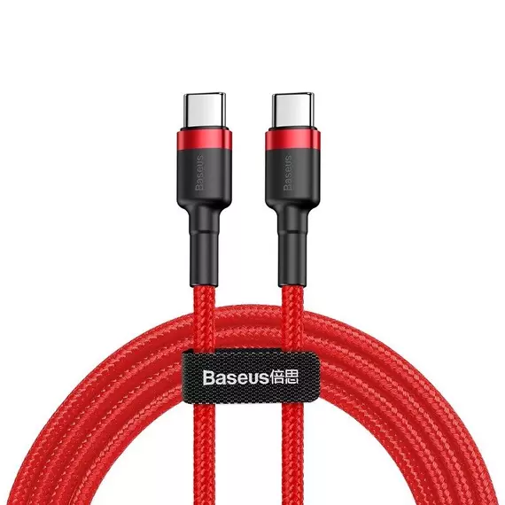 Baseus Cafule USB-C - USB-C PD 2.0 QC 3.0 kábel, 60 W, 2 m (piros)