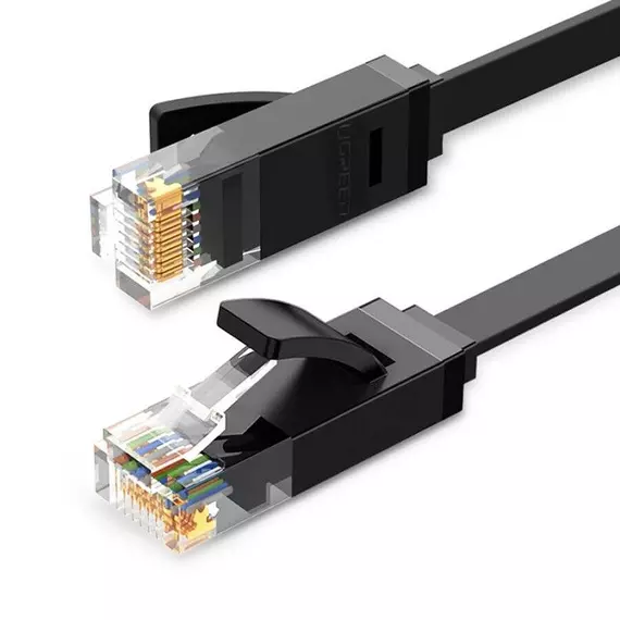 UGREEN Ethernet RJ45 lapos kábel, Cat.6, UTP, 15m (fekete)